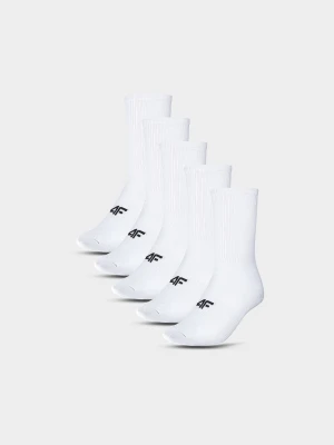 4F Skarpetki casual za kostkę (5-pack) dziecięce - białe 32-34