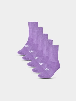 4F Skarpetki casual za kostkę (5-pack) dziecięce - fioletowe 38-40