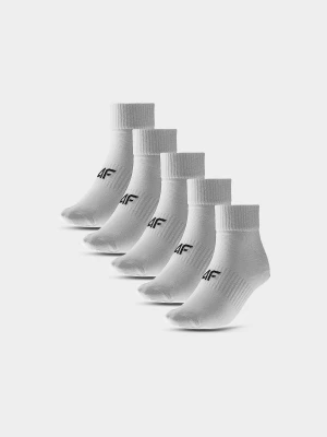 4F Skarpetki casual za kostkę (5-pack) męskie - białe 43-46