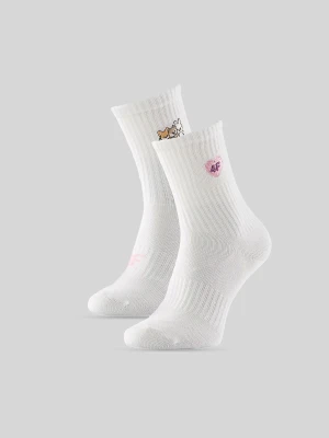 4F Skarpetki długie (2-pack) dziewczęce - białe 38-40