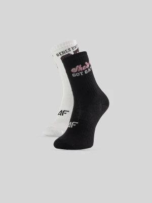 4F Skarpetki długie (2-pack) dziewczęce - multikolor 32-34