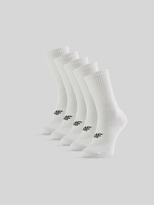 4F Skarpetki długie (5-pack) chłopięce - białe 32-34