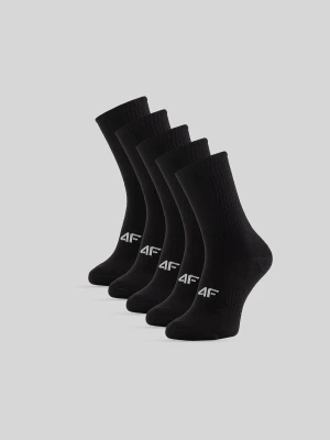 4F Skarpetki długie (5-pack) chłopięce - czarne 32-34