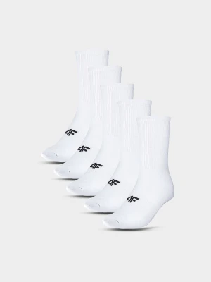 4F Skarpetki długie (5-pack) dziewczęce - białe 35-37