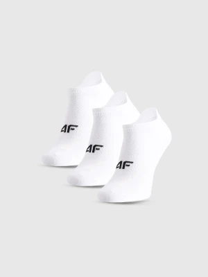 4F Skarpetki sportowe przed kostkę (3-pack) chłopięce - białe 32-34