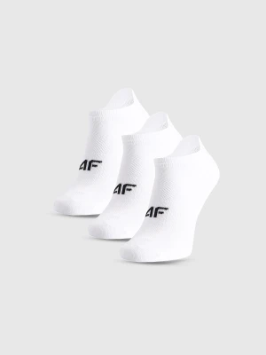 4F Skarpetki sportowe przed kostkę (3-pack) dziewczęce - białe 35-37