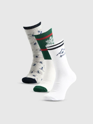 4F Skarpetki świąteczne długie (3-pack) męskie - multikolor 43-46