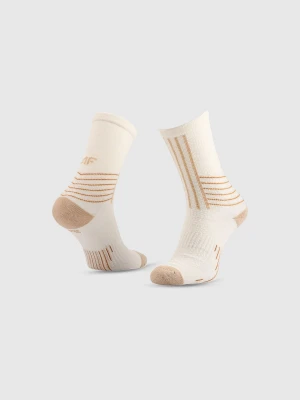 4F Skarpetki trekkingowe długie damskie - beżowe 35-38