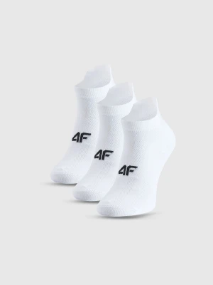 4F Skarpetki treningowe przed kostkę (3-pack) damskie - białe 39-42