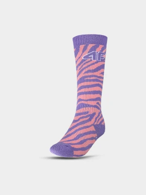 4F Skarpety narciarskie dziewczęce - fioletowe 38-40