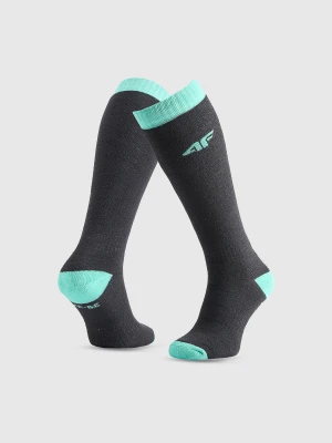 4F Skarpety narciarskie dziewczęce - szare 32-34