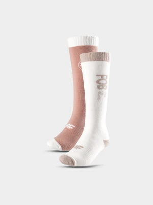 4F Skarpety snowboardowe (2-pack) damskie - brązowe 35-38
