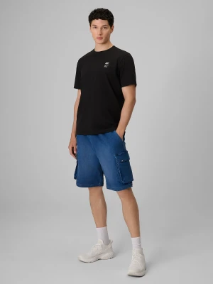 4F Spodenki casual cargo męskie - denim S Granatowy
