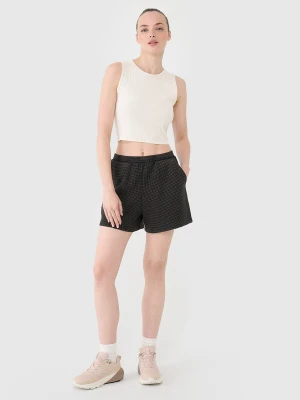 4F Spodenki casual z dzianiny waflowej damskie - czarne XL