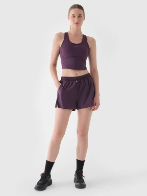 4F Spodenki do biegania szybkoschnące damskie - fioletowe S