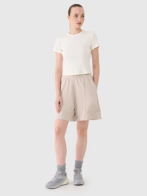 4F Spodenki dresowe damskie - beżowe S
