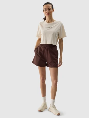 4F Spodenki dresowe damskie - brązowe XS