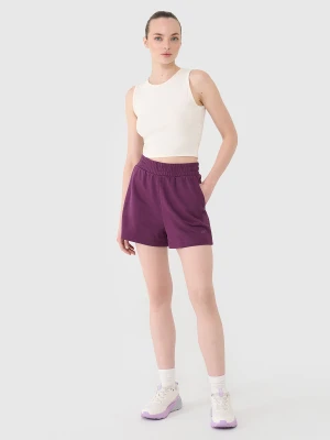 4F Spodenki dresowe damskie - fioletowe XS