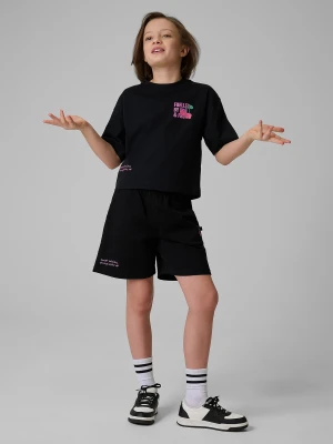 4F Spodenki dresowe dziewczęce - czarny 158 (12-13 lat)