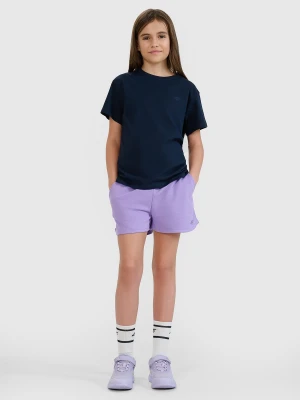4F Spodenki dresowe dziewczęce - fioletowe 122/128 (6-8 lat)