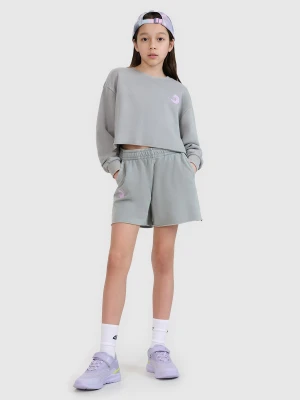 4F Spodenki dresowe dziewczęce - szare 122 (6-7 lat)