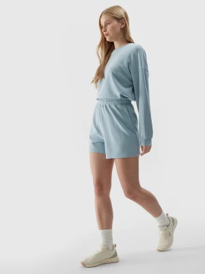 4F Spodenki dresowe z dodatkiem modalu damskie - niebieskie XS