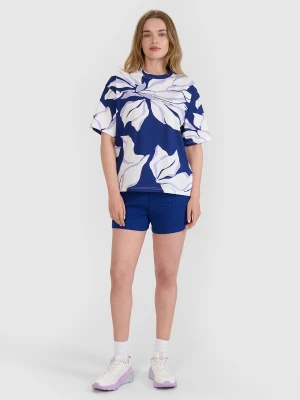 4F Spodenki dresowe z dzianiny waflowej damskie - granatowe S