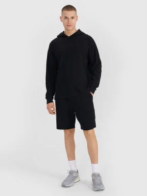 4F Spodenki dresowe z dzianiny waflowej męskie - czarne XXL