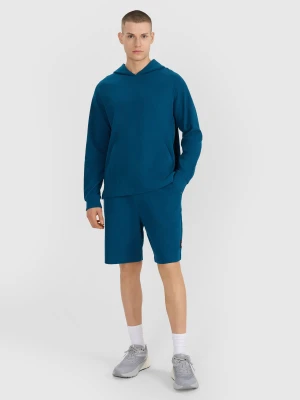 4F Spodenki dresowe z dzianiny waflowej męskie - turkusowe S