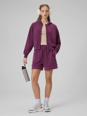 4F Spodenki dresowe z modalem damskie - fioletowe XXL