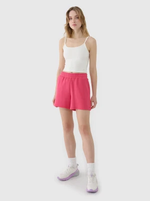 4F Spodenki dresowe z modalem damskie - różowe XL