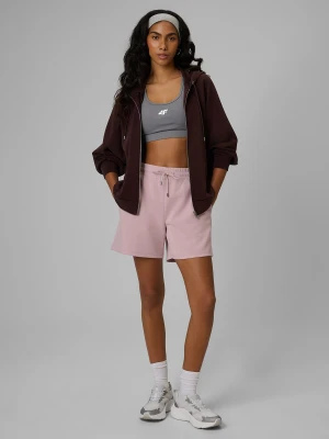 4F Spodenki dresowe z modalem damskie - różowe XS