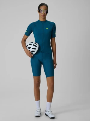 4F Spodenki kolarskie z piankowo-żelową wkładką damskie - turkusowe XS