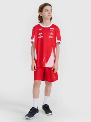 4F Spodenki meczowe replika dziecięce 4F x Polska Siatkówka - czerwone 98/104