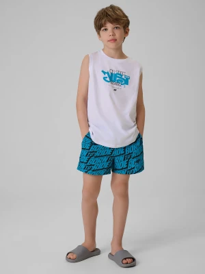 4F Spodenki plażowe boardshorty chłopięce - turkusowe 158/164 (12-14 lat)