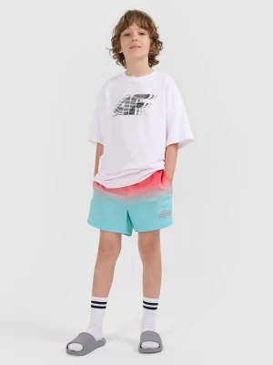 4F Spodenki plażowe boardshorty chłopięce - turkusowe 122/128 (6-8 lat)