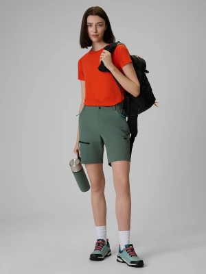 4F Spodenki trekkingowe szybkoschnące damskie - khaki XS