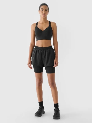 4F Spodenki treningowe 2w1 szybkoschnące damskie - szare XS