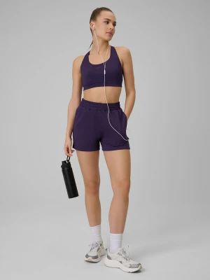 4F Spodenki treningowe szybkoschnące damskie - fioletowe XL