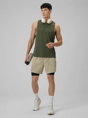 4F Spodenki treningowe szybkoschnące męskie - beżowe L