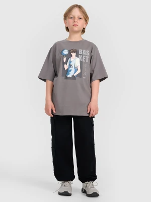 4F Spodnie casual cargo chłopięce - czarne 122 (6-7 lat)