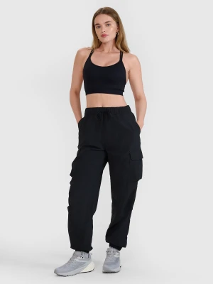 4F Spodnie casual cargo damskie - czarne XS