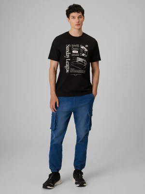 4F Spodnie casual cargo męskie - denim S