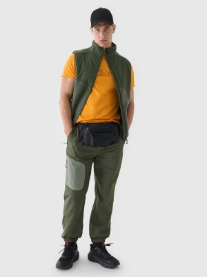 4F Spodnie casual męskie - oliwkowe/khaki XXL