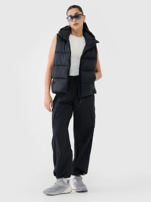 4F Spodnie casual oversize damskie - czarne L