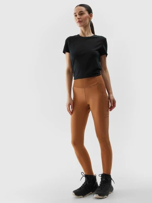 4F Spodnie do biegania w terenie szybkoschnące damskie - brązowe M