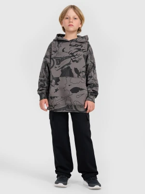 4F Spodnie dresowe cargo chłopięce - czarne 134 (8-9 lat)