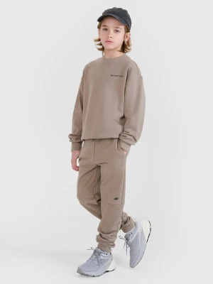 4F Spodnie dresowe joggery chłopięce - beżowe 164 (13-14 lat)