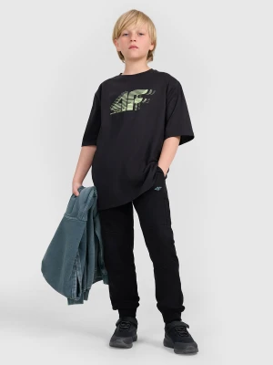 4F Spodnie dresowe joggery chłopięce - czarne 146 (10-11 lat)