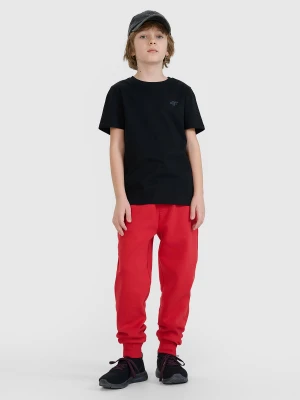 4F Spodnie dresowe joggery chłopięce - czerwone 122 (6-7 lat)